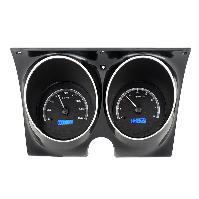 Dakota Digital 1968 Chevy Camaro w/ Console Gauges VHX System, Black Alloy Style Face, Blue